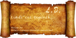 Lukácsi Dominik névjegykártya